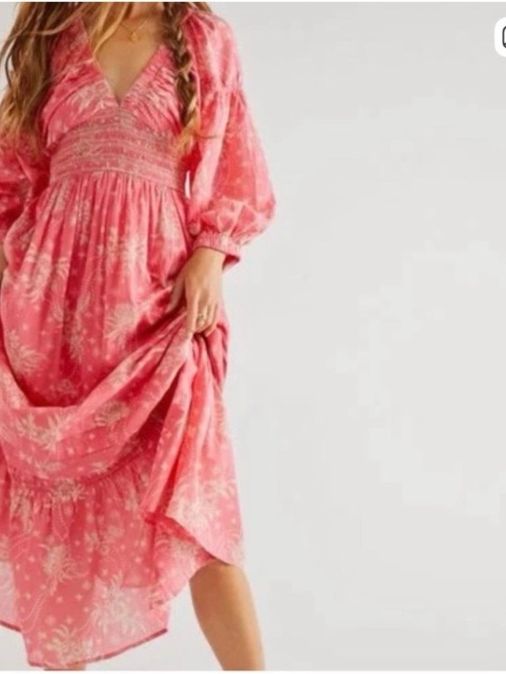 FREE PEOPLE Golden Hour Maxi Dress  (Rose / Pink) Small